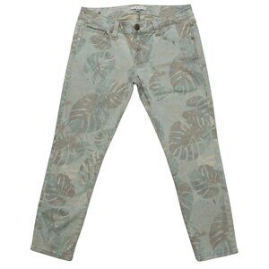 Cabi Paradise Palm Leaf Print Cropped Jeans Style 227